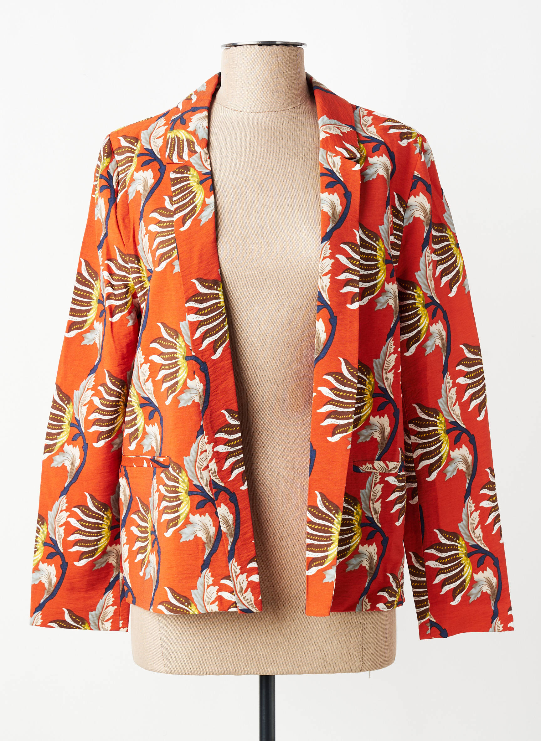 Veste casual coupe cintrée orange RUE MAZARINE femme