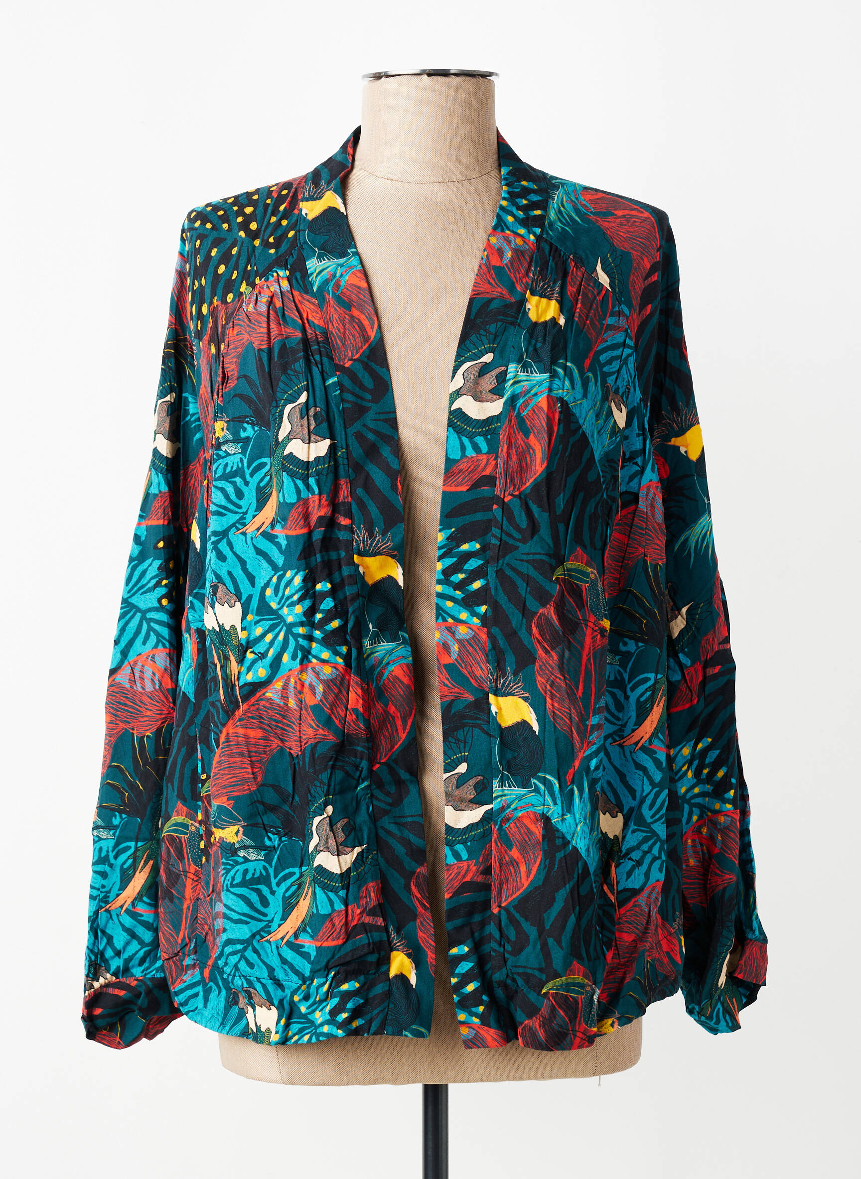 Veste casual coupe droite bleu PAKO LITTO femme