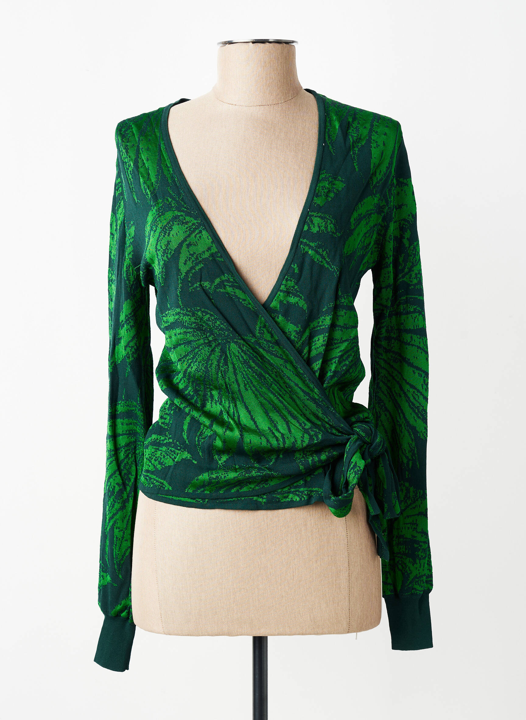 T-shirt imprimé fantaisie manches longues vert DESIGUAL femme