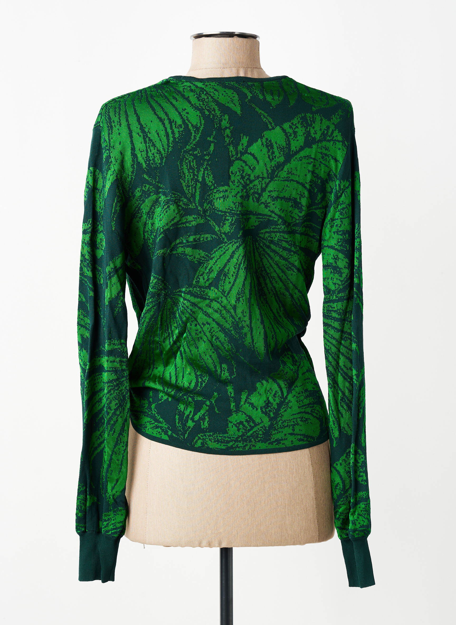 T-shirt imprimé fantaisie manches longues vert DESIGUAL femme