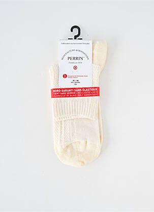 Chaussettes stretch beige PERRIN femme