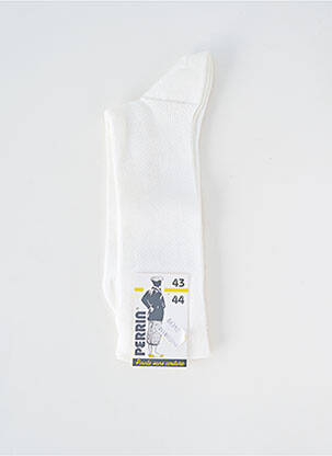 Chaussettes stretch blanc PERRIN homme
