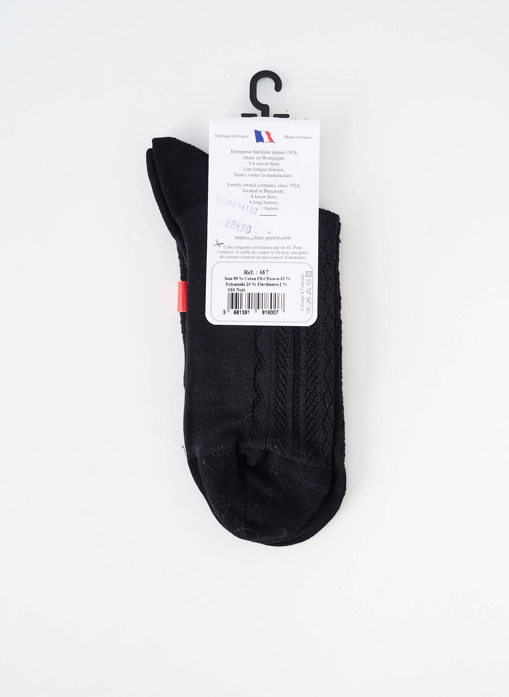 Chaussettes stretch noir PERRIN femme