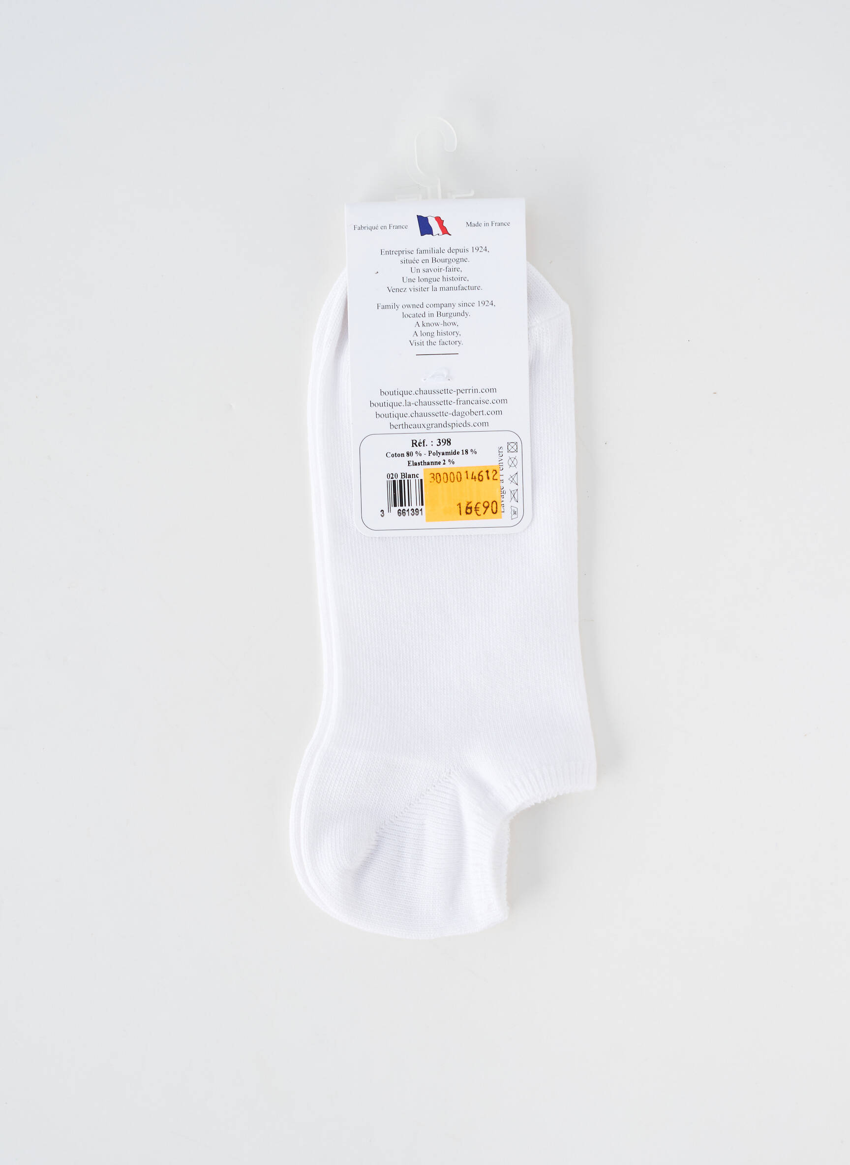 Chaussettes maille opaque blanc PERRIN femme