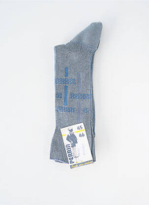 Chaussettes imprimé fantaisie gris PERRIN homme