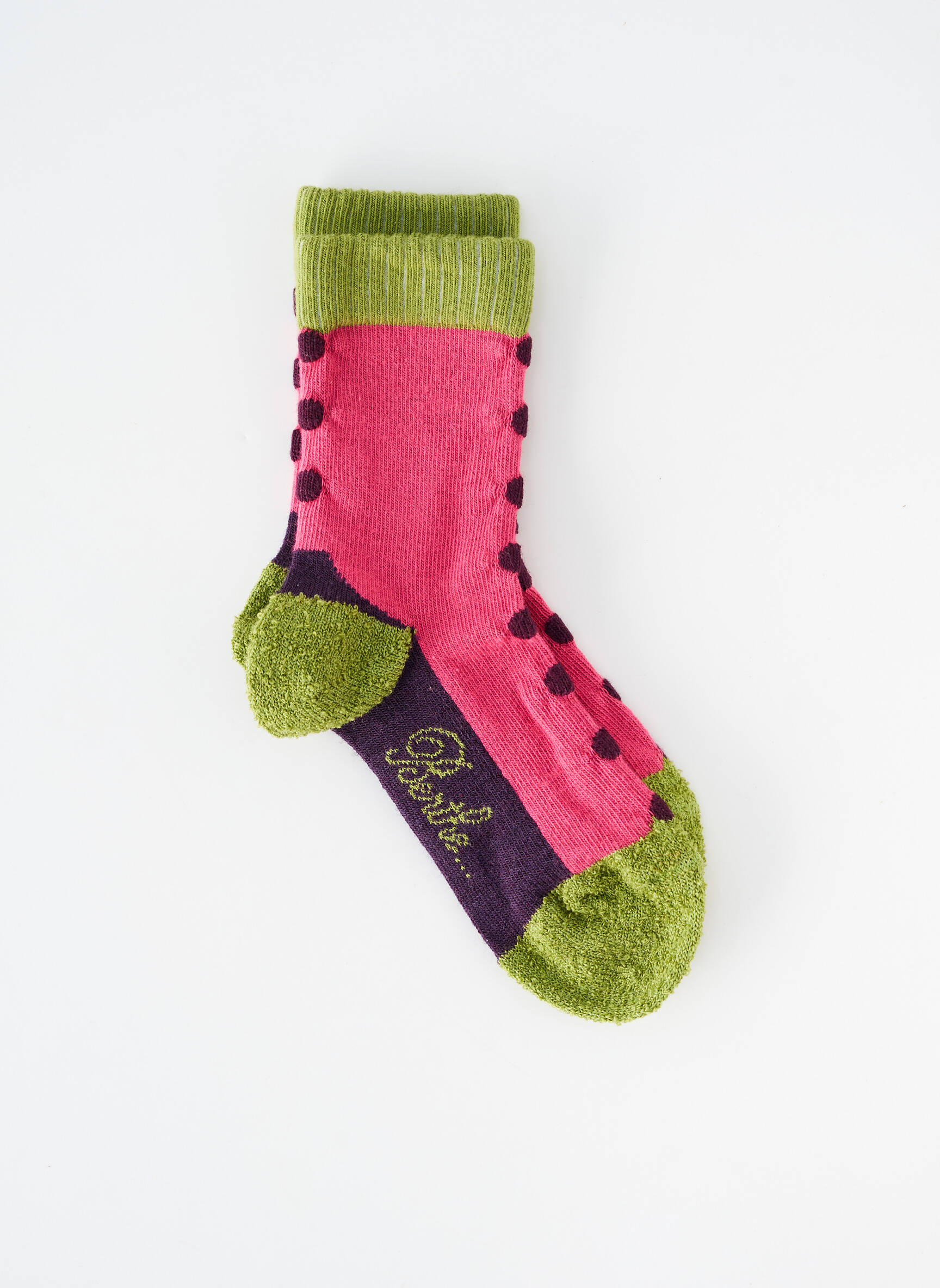 Chaussettes imprimé fantaisie vert BERTHE AUX GRANDS PIEDS fille