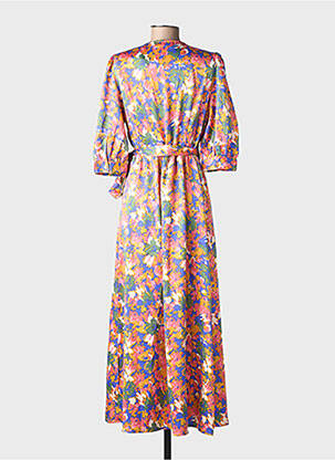 Robe longue imprimé fantaisie manches courtes rose LA PETITE ETOILE femme