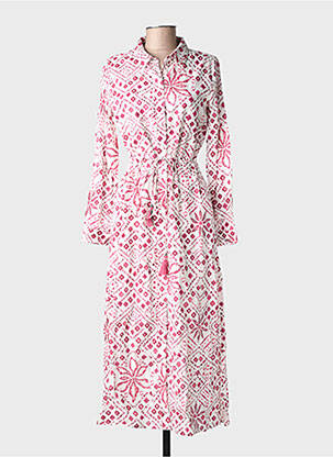 Robe longue imprimé fantaisie manches longues blanc PEPE JEANS femme