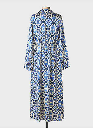 Robe longue imprimé fantaisie manches longues bleu LA PETITE ETOILE femme
