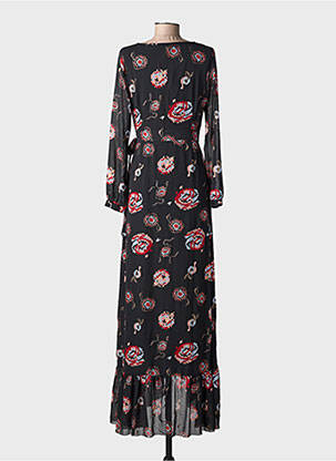 Robe longue imprimé fantaisie manches longues noir LPB LES PETITES BOMBES  femme
