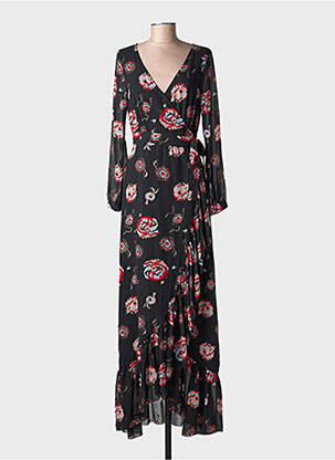 Robe longue imprimé fantaisie manches longues noir LPB LES PETITES BOMBES  femme