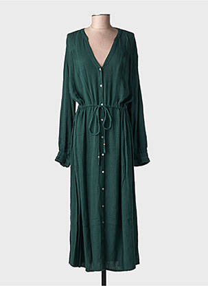 Robe longue manches longues manches longues vert LA PETITE ETOILE femme