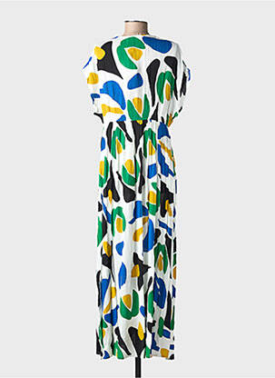 Robe longue imprimé fantaisie manches courtes vert LES TROPEZIENNES PAR M.BELARBI femme
