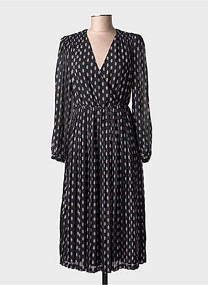 Robe mi-longue imprimé fantaisie manches longues noir PEPE JEANS femme
