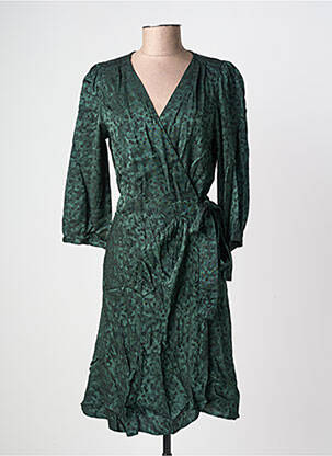 Robe mi-longue manches 3/4 manches 3/4 vert LA PETITE ETOILE femme