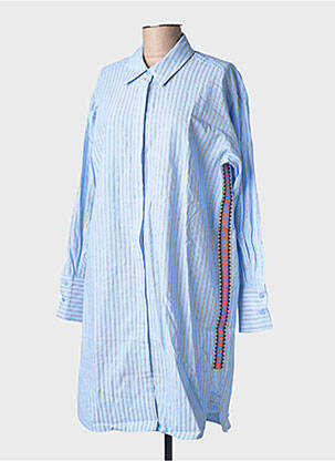 Robe mi-longue manches longues manches longues bleu RUE MAZARINE femme
