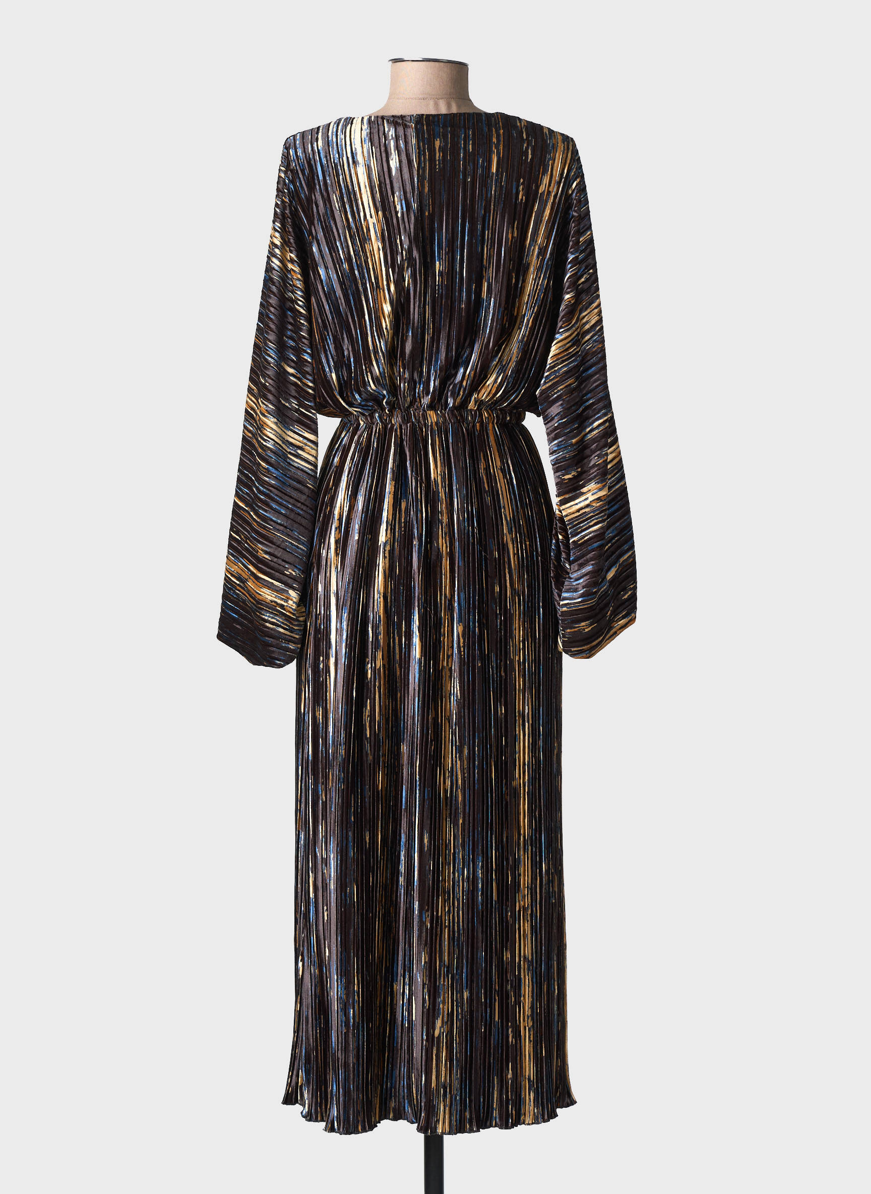Robe longue imprimé fantaisie manches longues noir RUE MAZARINE femme