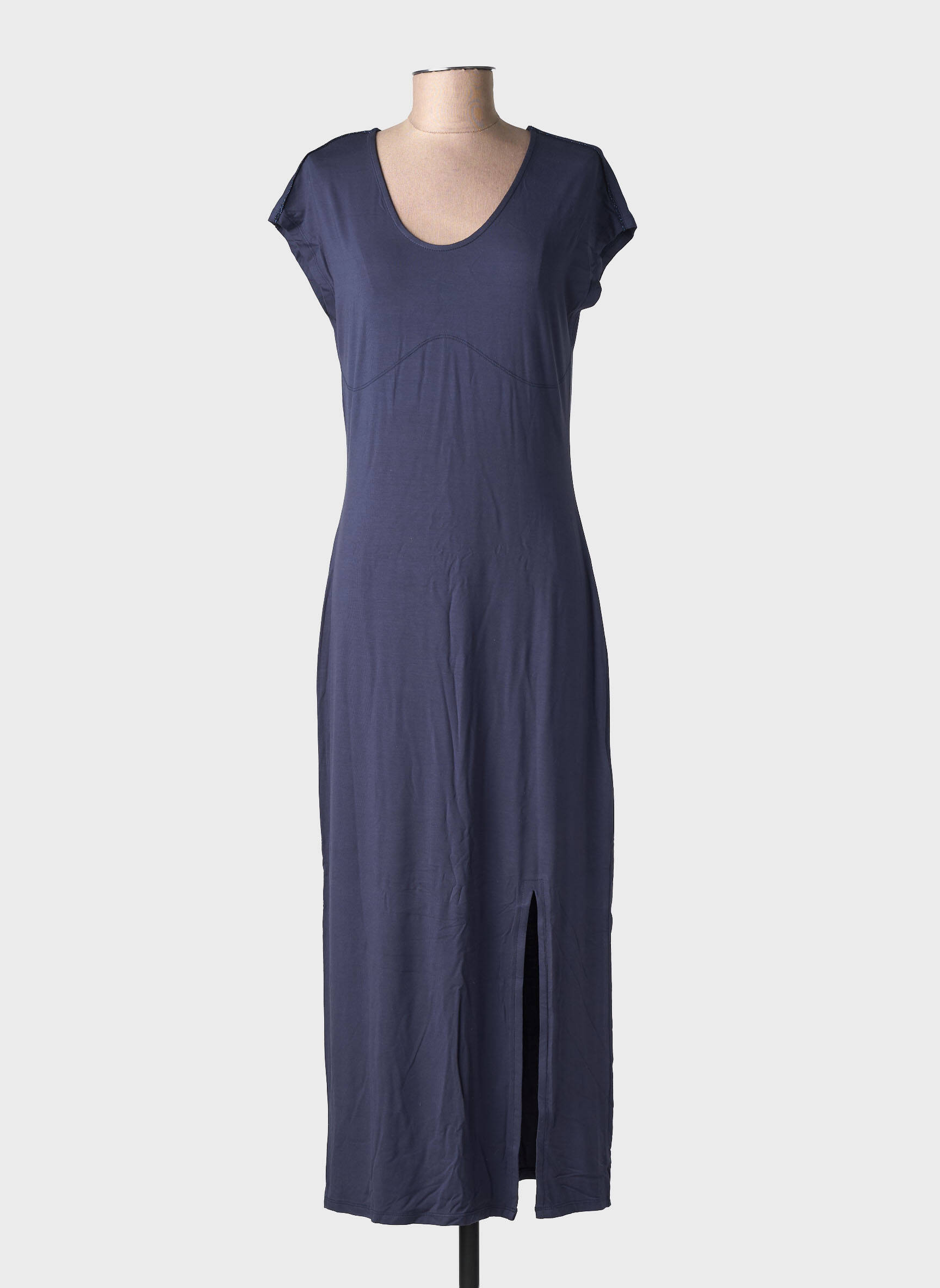 Robe longue manches courtes manches courtes bleu ESPRIT DE LA MER femme