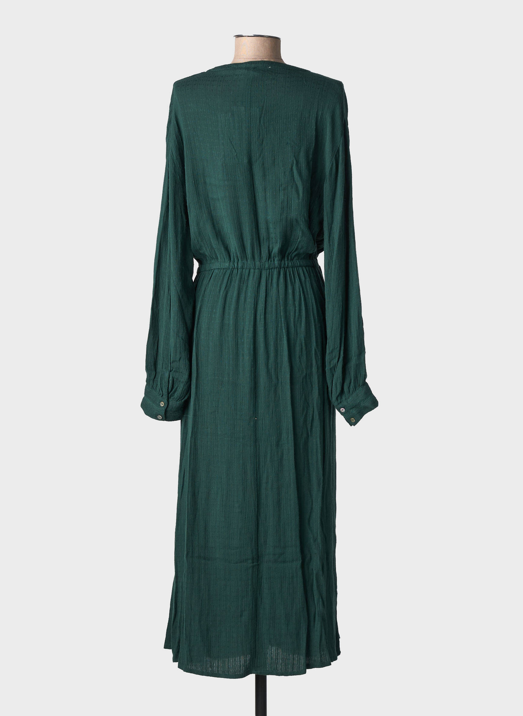 Robe longue manches longues manches longues vert LA PETITE ETOILE femme