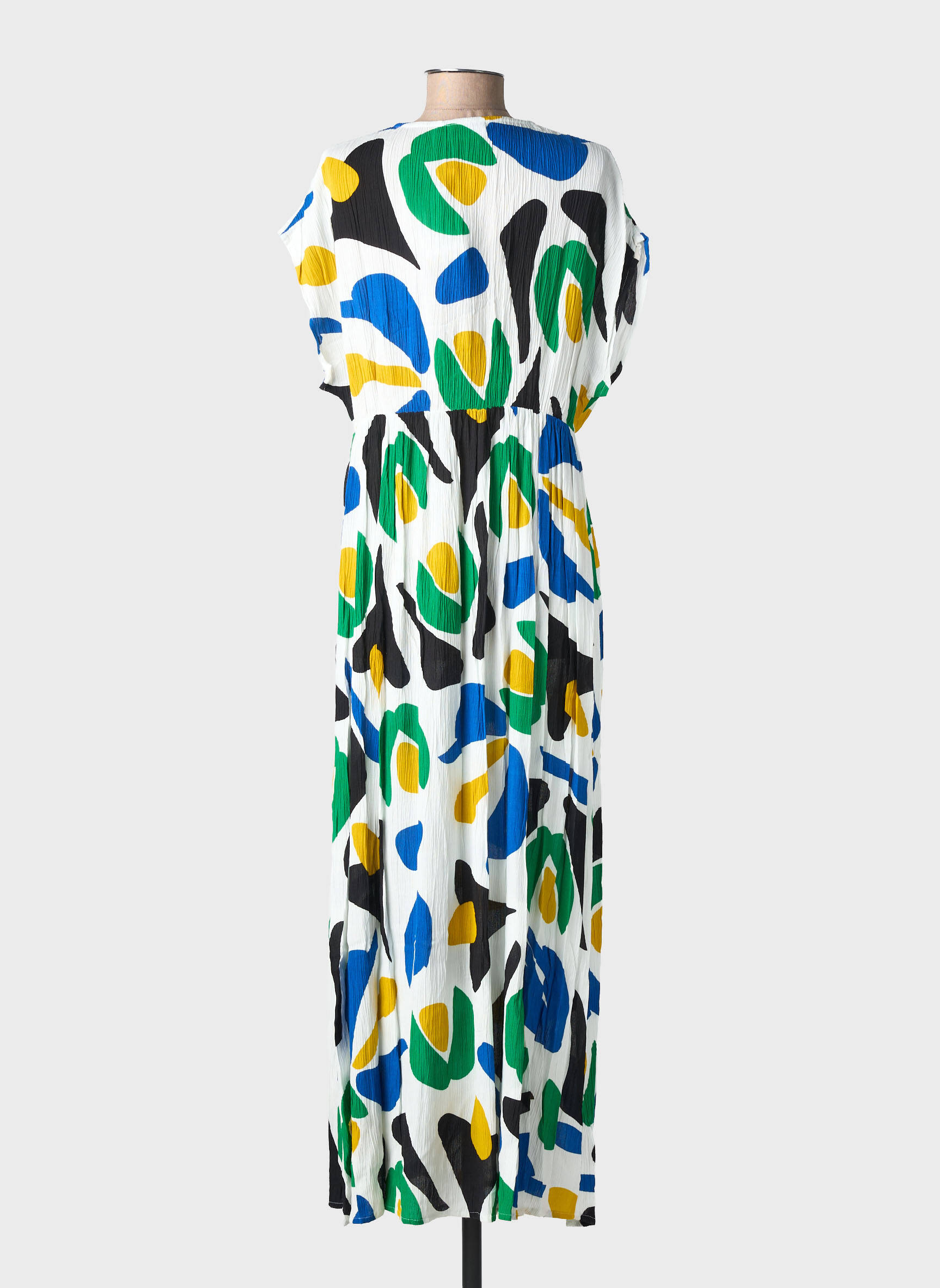 Robe longue imprimé fantaisie manches courtes vert LES TROPEZIENNES PAR M.BELARBI femme