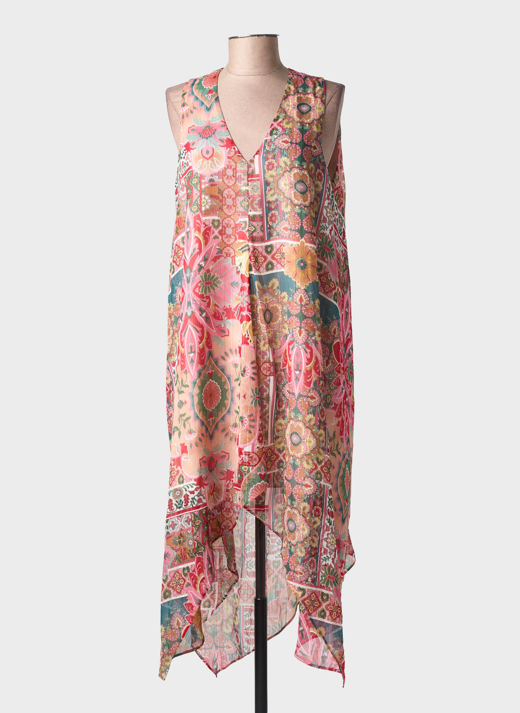 Robe mi-longue coupe fluide sans manche rose LPB LES PETITES BOMBES  femme