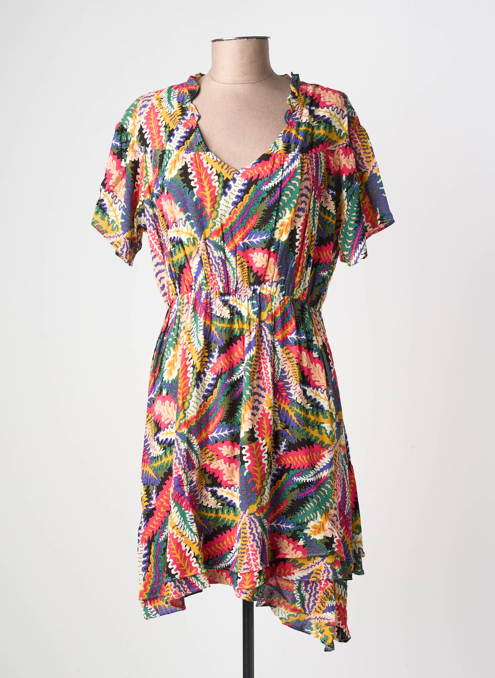 Robe courte manches courtes manches courtes vert RUE MAZARINE femme
