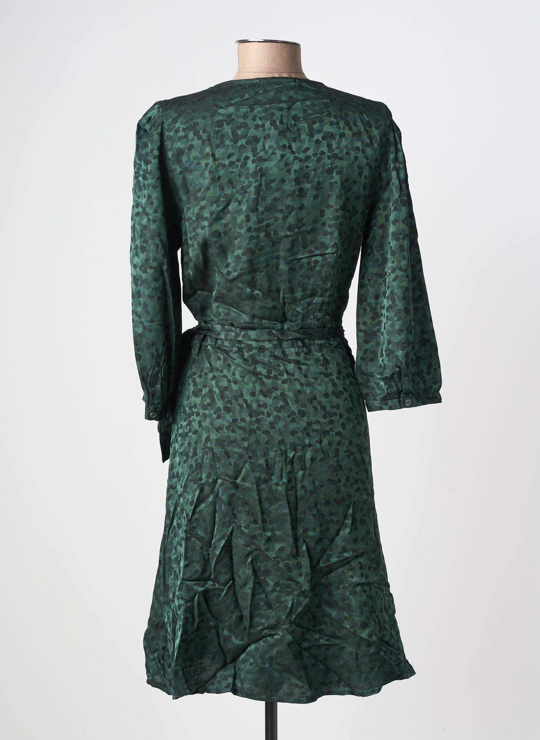 Robe mi-longue manches 3/4 manches 3/4 vert LA PETITE ETOILE femme