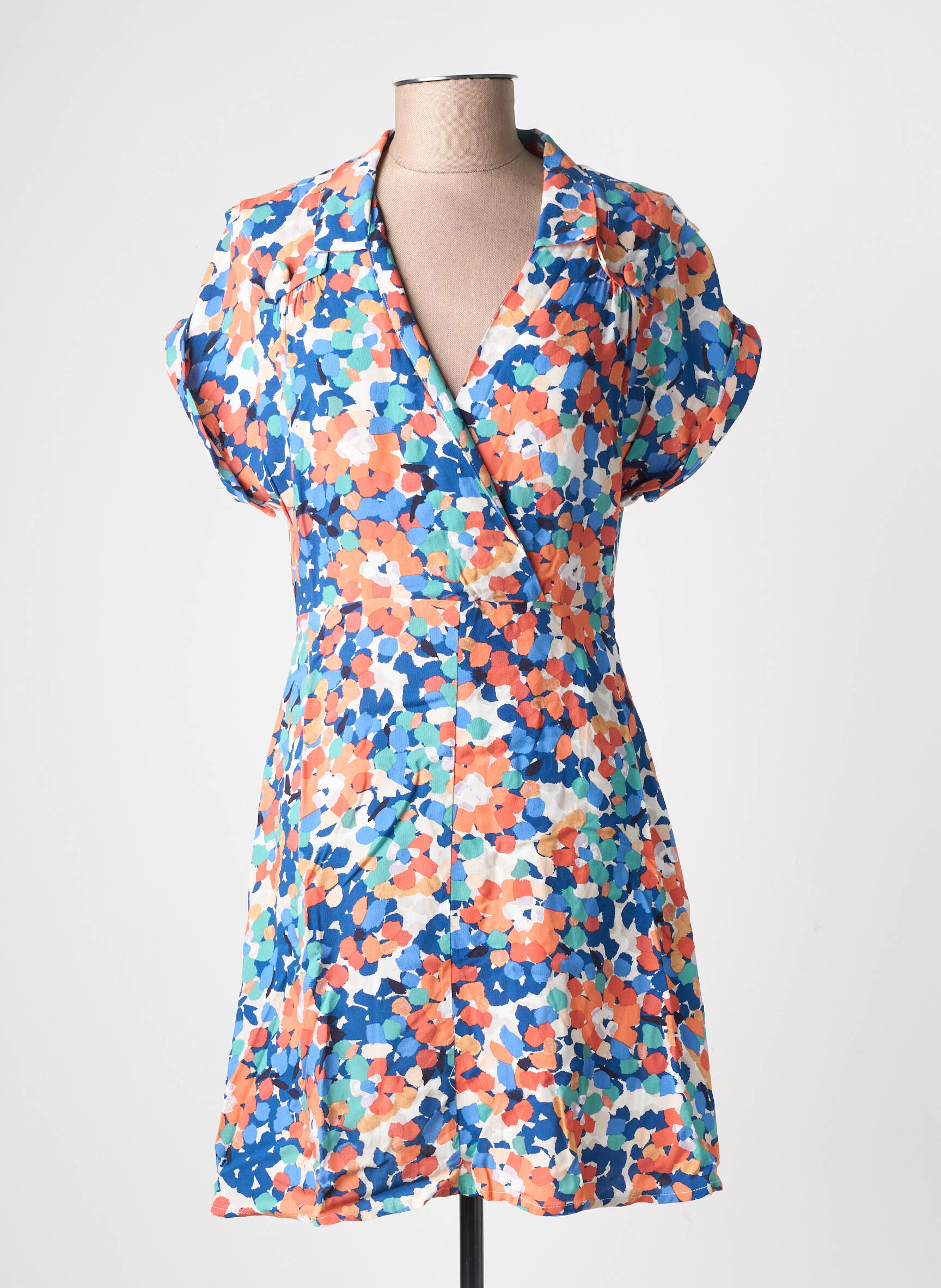 Robe courte manches courtes manches courtes bleu MOLLY BRACKEN femme