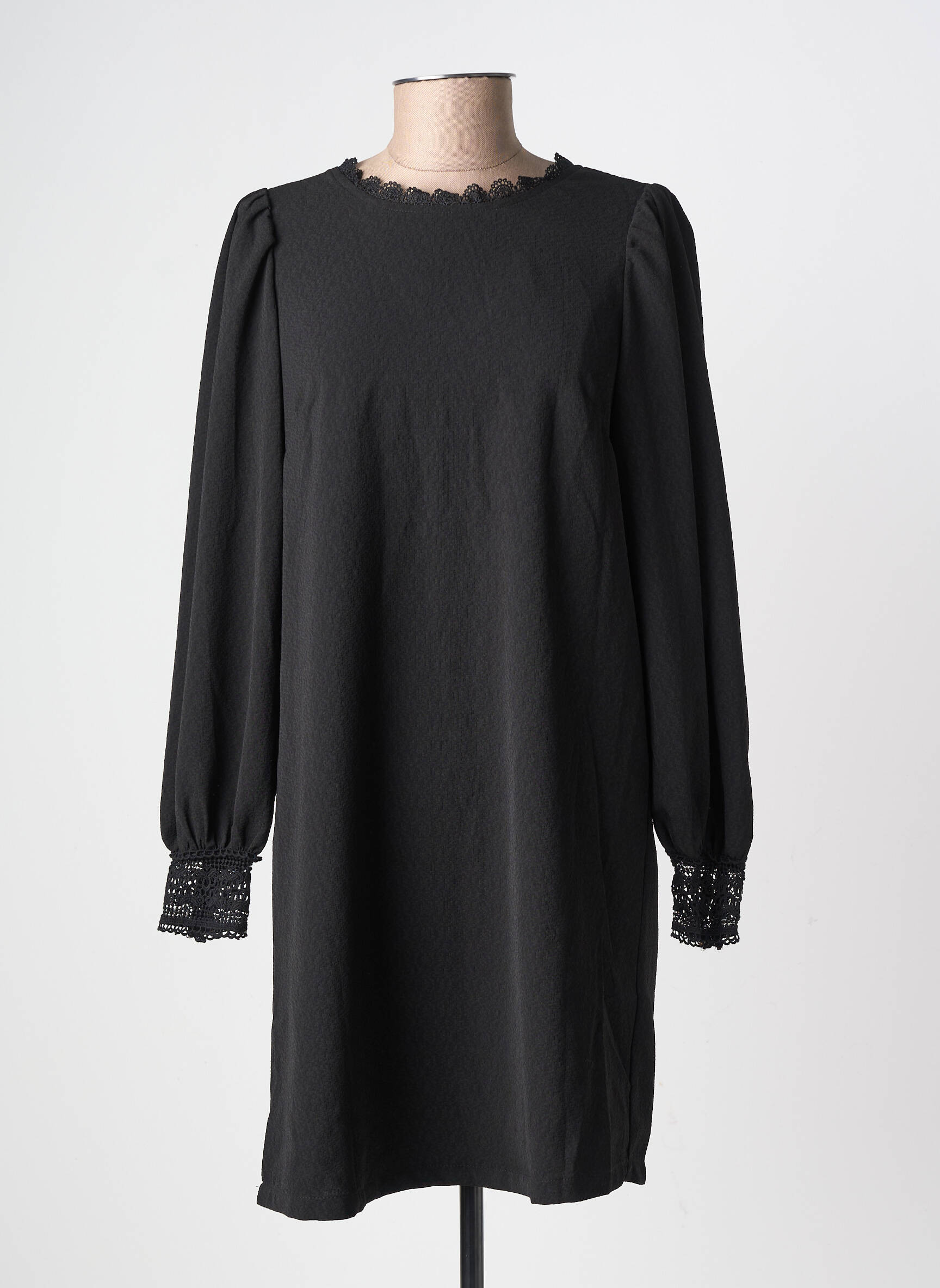 Robe courte manches longues manches longues noir LA PETITE ETOILE femme