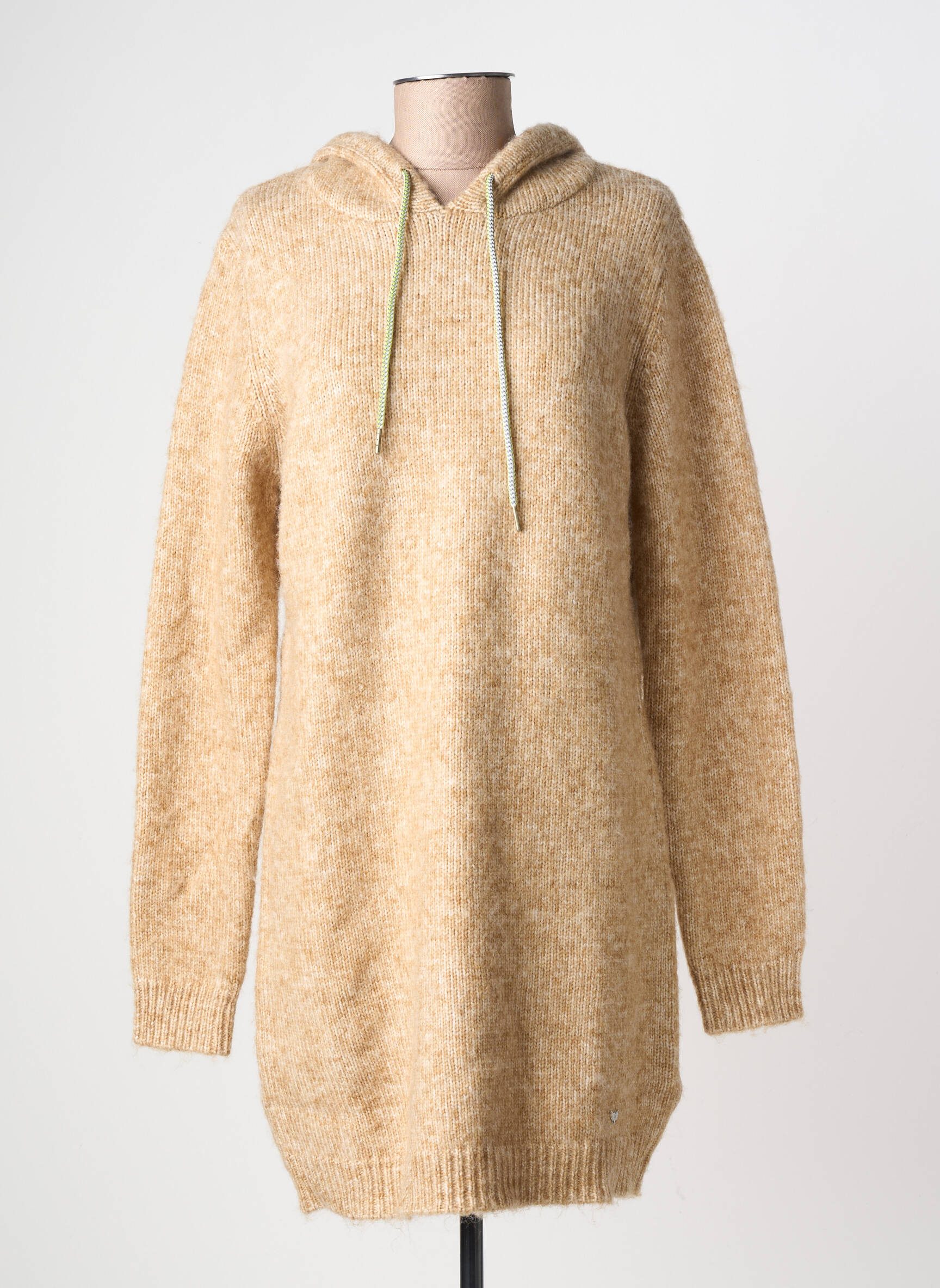 Robe pull coupe droite manches longues beige LPB LES PETITES BOMBES  femme