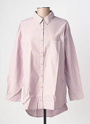 Chemisier tissage popeline manches longues violet LE TEMPS DES CERISES femme