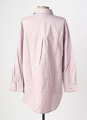 Chemisier tissage popeline manches longues violet LE TEMPS DES CERISES femme