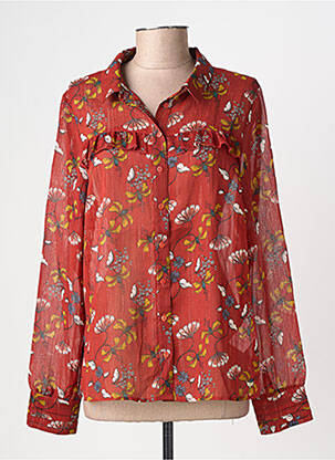Chemisier imprimé fleurs manches longues orange LPB LES PETITES BOMBES  femme