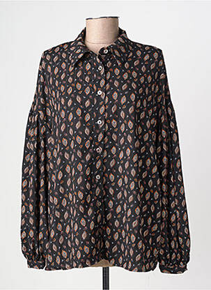 Chemisier tissage crêpe manches longues noir MOLLY BRACKEN femme