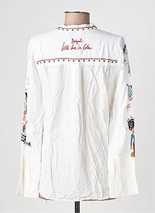 Chemisier col mao manches longues blanc DESIGUAL femme