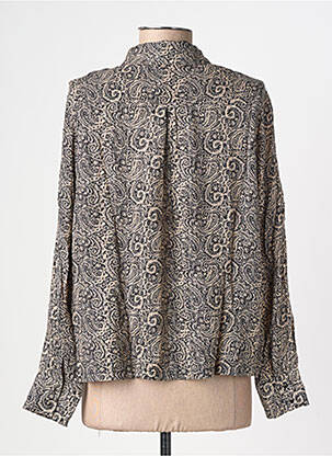 Chemisier tissage crêpe manches longues noir GRACE & MILA femme