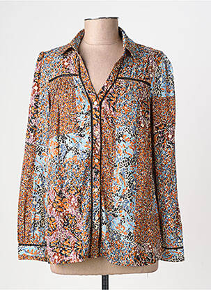 Chemisier coupe cintrée manches longues orange RUE MAZARINE femme