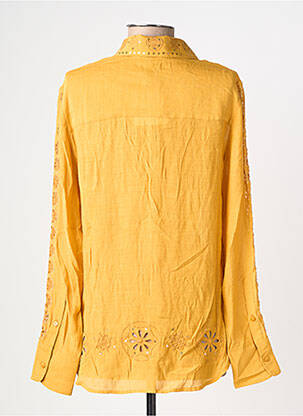 Chemisier coupe cintrée manches longues jaune DESIGUAL femme