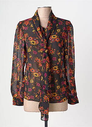 Chemisier imprimé fleurs manches longues noir MOLLY BRACKEN femme