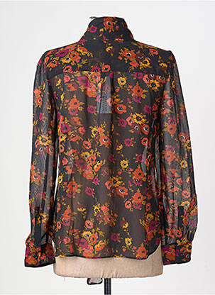 Chemisier imprimé fleurs manches longues noir MOLLY BRACKEN femme