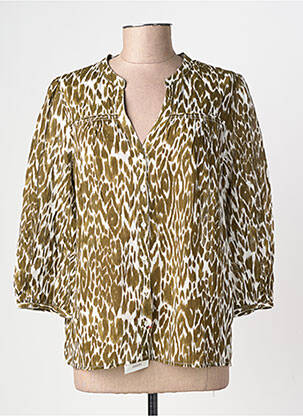 Chemisier tissage crêpe manches 3/4 vert LA PETITE ETOILE femme
