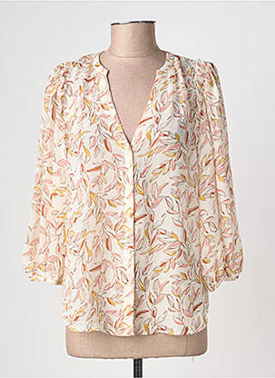 Chemisier tissage crêpe manches 3/4 beige GRACE & MILA femme