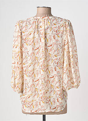 Chemisier tissage crêpe manches 3/4 beige GRACE & MILA femme