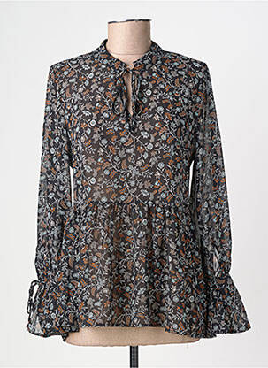 Blouse légère et transparente manches longues noir MOLLY BRACKEN femme