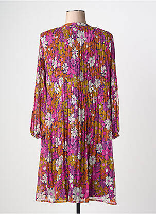Robe mi-longue coupe fluide manches longues violet LA PETITE ETOILE femme