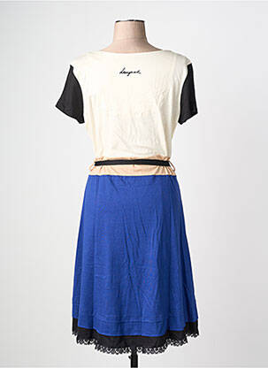 Robe mi-longue manches courtes manches courtes bleu DESIGUAL femme