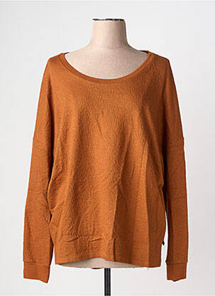 Sweat-shirt stretch manches longues orange TBS femme