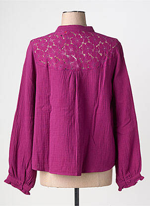 Chemisier col mao manches longues violet LA PETITE ETOILE femme