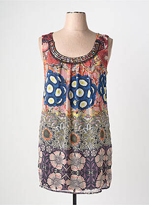 Tunique sans manche légère et transparente bleu DESIGUAL femme