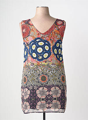 Tunique sans manche légère et transparente bleu DESIGUAL femme